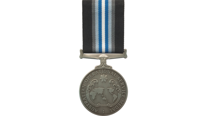 Australian Operational Service Medal – Counter Terrorism and Special Recovery front