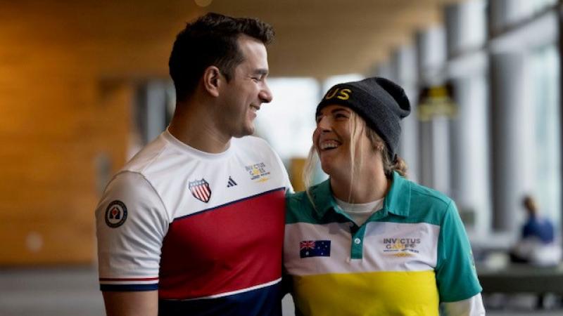 Laura Reynell former Team Australia Invictus Games competitor is supporting her partner, Team USA competitor Moses Debraska at Invictus Games Vancouver Whistler 2025. Photo credit: Warrant Officer Ricky Fuller.