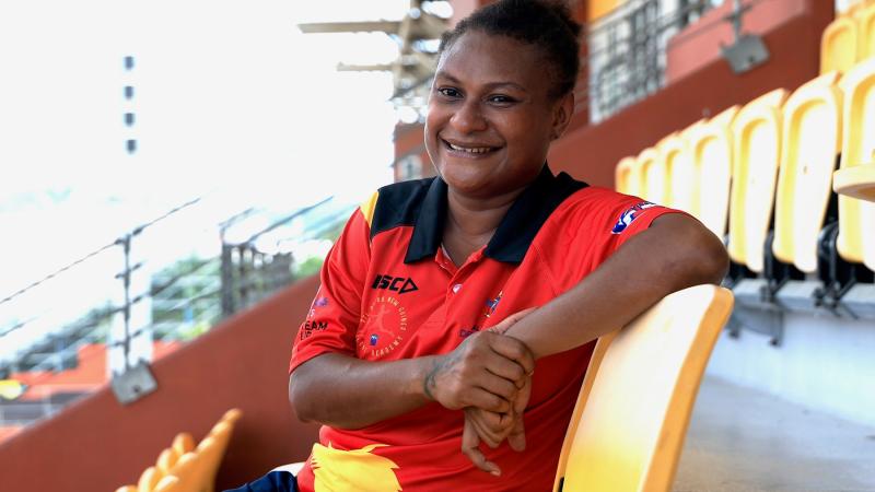 Joyce Mettakaisava attended a first aid training course facilitated by the ADF in Papua New Guinea (PNG). Photo by Chief Petty Officer Paul Berry. 